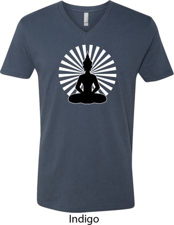 Yoga Tee Meditating Buddha V-neck Shirt