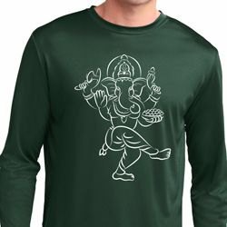 Yoga Tee Sketch Ganesha White Print Dry Wicking Long Sleeve Yoga Tee Sketch Ganesha White Print Dry Wicking Long Sleeve