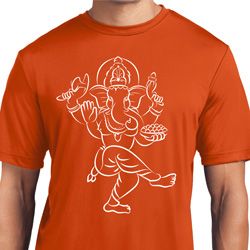 Yoga Tee Sketch Ganesha White Print Moisture Wicking T-shirt Yoga Tee Sketch Ganesha White Print Moisture Wicking T-shirt
