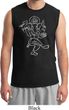 Yoga Tee Sketch Ganesha White Print Muscle Shirt