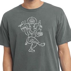 Yoga Tee Sketch Ganesha White Print Pigment Dyed Shirt Yoga Tee Sketch Ganesha White Print Pigment Dyed Shirt