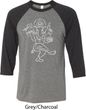 Yoga Tee Sketch Ganesha White Print Raglan Shirt