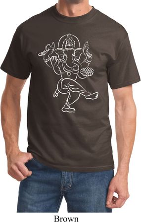 Yoga Tee Sketch Ganesha White Print T-shirt