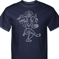 Yoga Tee Sketch Ganesha White Print Tall T-Shirt Yoga Tee Sketch Ganesha White Print Tall T-Shirt