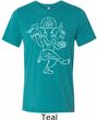 Yoga Tee Sketch Ganesha White Print Tri Blend Tee