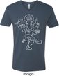 Yoga Tee Sketch Ganesha White Print V-neck