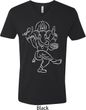 Yoga Tee Sketch Ganesha White Print V-neck