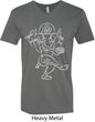 Yoga Tee Sketch Ganesha White Print V-neck