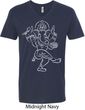 Yoga Tee Sketch Ganesha White Print V-neck