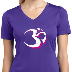 Yoga Urban AUM Ladies Moisture Wicking V-neck Shirt