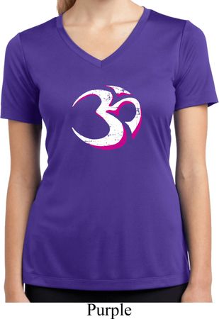 Yoga Urban AUM Ladies Moisture Wicking V-neck Shirt