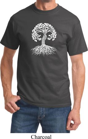Yoga White Celtic Tree Adult Shirt