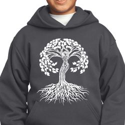 Yoga White Celtic Tree Kids Hoodie