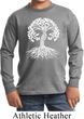 Yoga White Celtic Tree Kids Long Sleeve Shirt