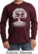 Yoga White Celtic Tree Kids Long Sleeve Shirt