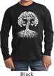 Yoga White Celtic Tree Kids Long Sleeve Shirt