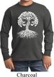 Yoga White Celtic Tree Kids Long Sleeve Shirt