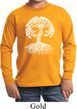 Yoga White Celtic Tree Kids Long Sleeve Shirt