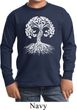 Yoga White Celtic Tree Kids Long Sleeve Shirt