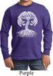 Yoga White Celtic Tree Kids Long Sleeve Shirt