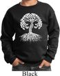 Yoga White Celtic Tree Kids Sweatshirt