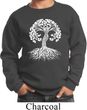 Yoga White Celtic Tree Kids Sweatshirt