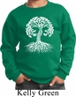 Yoga White Celtic Tree Kids Sweatshirt