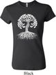 Yoga White Celtic Tree Ladies Crewneck Shirt