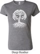 Yoga White Celtic Tree Ladies Crewneck Shirt