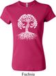 Yoga White Celtic Tree Ladies Crewneck Shirt