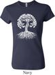 Yoga White Celtic Tree Ladies Crewneck Shirt