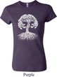 Yoga White Celtic Tree Ladies Crewneck Shirt