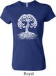 Yoga White Celtic Tree Ladies Crewneck Shirt
