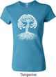 Yoga White Celtic Tree Ladies Crewneck Shirt