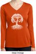 Yoga White Celtic Tree Ladies Dry Wicking Long Sleeve Shirt