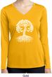 Yoga White Celtic Tree Ladies Dry Wicking Long Sleeve Shirt