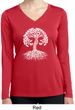 Yoga White Celtic Tree Ladies Dry Wicking Long Sleeve Shirt