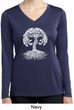 Yoga White Celtic Tree Ladies Dry Wicking Long Sleeve Shirt