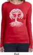Yoga White Celtic Tree Ladies Long Sleeve Shirt