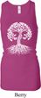 Yoga White Celtic Tree Ladies Longer Length Racerback Tank Top