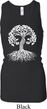 Yoga White Celtic Tree Ladies Longer Length Racerback Tank Top