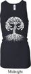 Yoga White Celtic Tree Ladies Longer Length Racerback Tank Top
