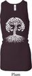 Yoga White Celtic Tree Ladies Longer Length Racerback Tank Top