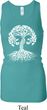 Yoga White Celtic Tree Ladies Longer Length Racerback Tank Top