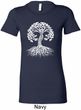 Yoga White Celtic Tree Ladies Longer Length Shirt