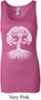 Yoga White Celtic Tree Ladies Longer Length Tank Top