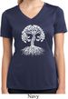 Yoga White Celtic Tree Ladies Moisture Wicking V-neck Shirt