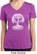 Yoga White Celtic Tree Ladies Moisture Wicking V-neck Shirt