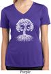 Yoga White Celtic Tree Ladies Moisture Wicking V-neck Shirt