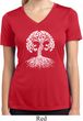 Yoga White Celtic Tree Ladies Moisture Wicking V-neck Shirt